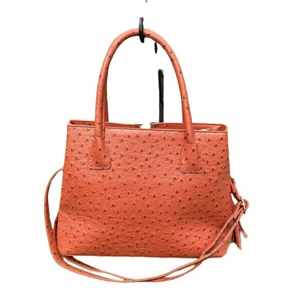 Grossi Burnt  Orange Textured Faux Leather Handbag - Picture 2 of 14